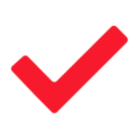 A bold red check mark on a white background, angled upward to the right, represents reliability—ideal for highlighting the trusted service of Colombia IPTV.