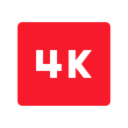 A red square with bold white text in the center displaying 4K, representing premium Colombia IPTV streaming quality.